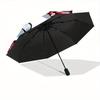 1pc Bow Pattern Automatic Folding Umbrella - Portable Foldable Design with 8 Ribs, Durable Plastic & Iron Frame, Casual Outdoor Accessory Fo