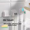 2PCS Plastic Toothbrush Storage Rack Punch-Free Toothbrush Shelf  Bathroom