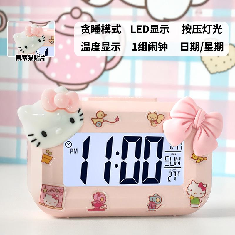 Big Bow Alarm Clock Mini Luminous Clock Multifunctional Cute Silent Portable Student Desktop Clock Clock