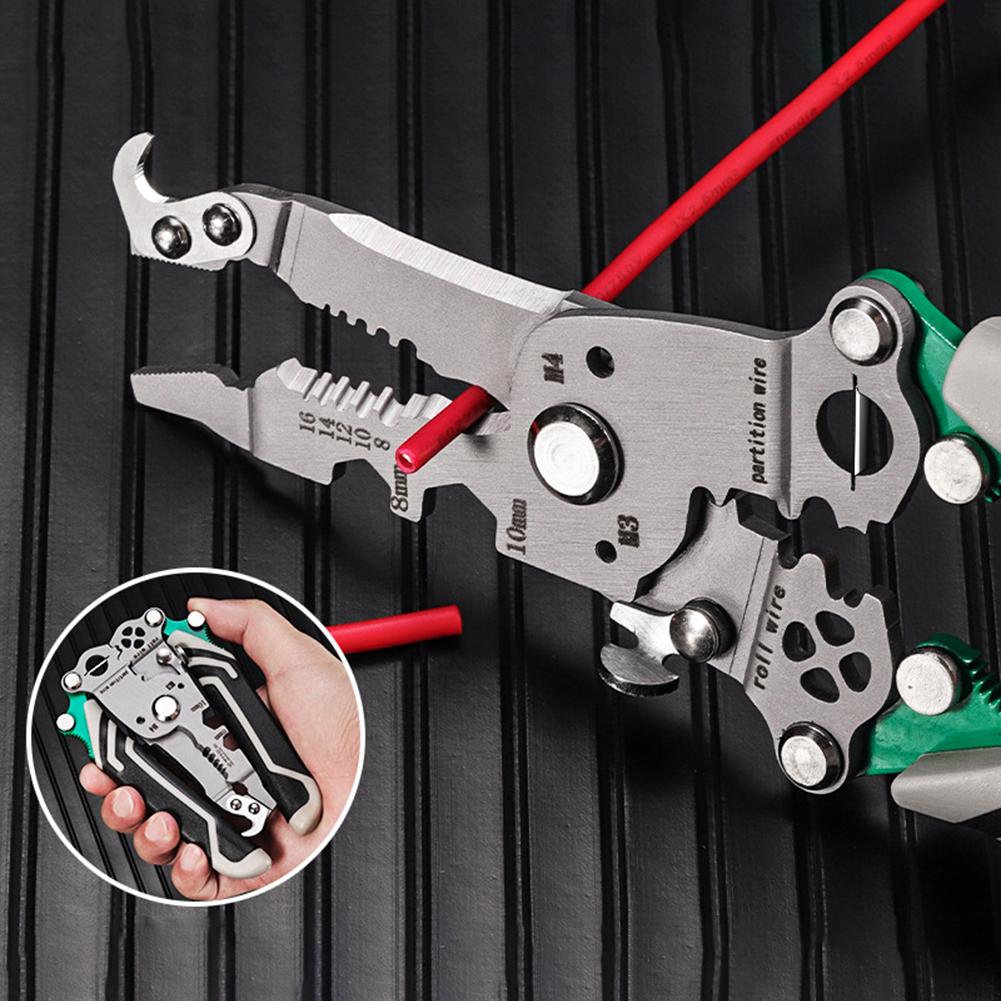 Multifunctional Folding Wire Stripper Cable Splitting Crimping Cutting Tool Wire Repair Tool Pliers