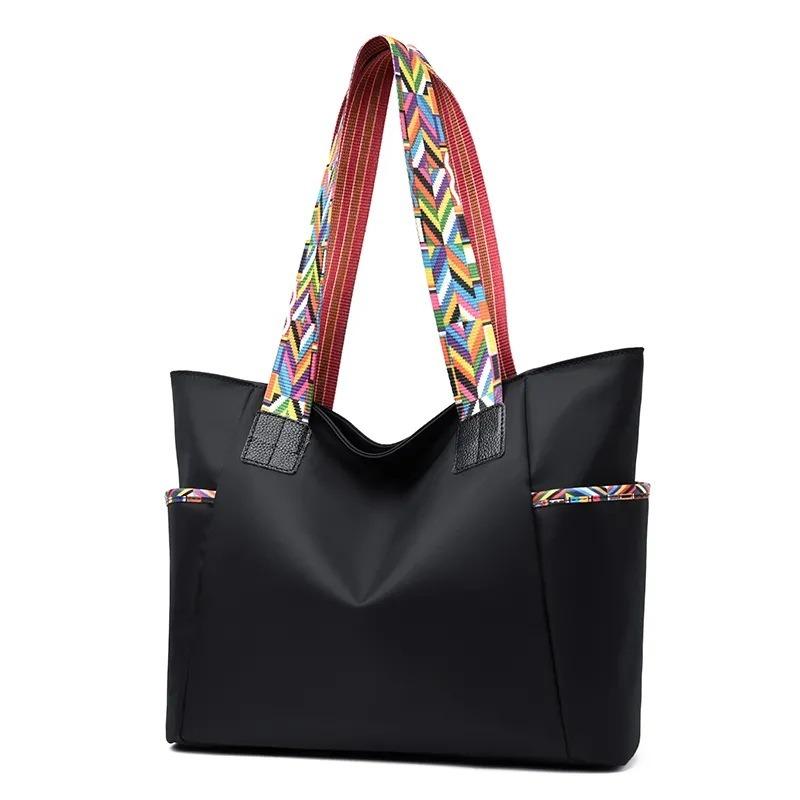 Women Oxford Fabric Shoulder Bag Large Capacity Minimalist Fashion Handheld Bag Casual Water-Resistant Tote Bag