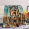 1Pc Dog Patchwork Art Print Flannel Blanket High Quality Warm Comfortable Cover for All Seasons Perfect for Gifts Home Decor