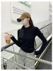 Women's Thermal Fleece Zipper Long-Sleeve T-Shirt with Half-High Collar - Autumn/Winter Warm Base Layer Top