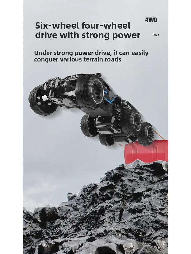 Large Alloy 6-Wheel Remote Control Off-Road Car - High-Speed Climbing Vehicle for Kids