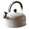 Stainless Steel Whistling Tea Kettle with Handle Large Capacity Stovetop Teapot Automatic Whistle Safe White Travel