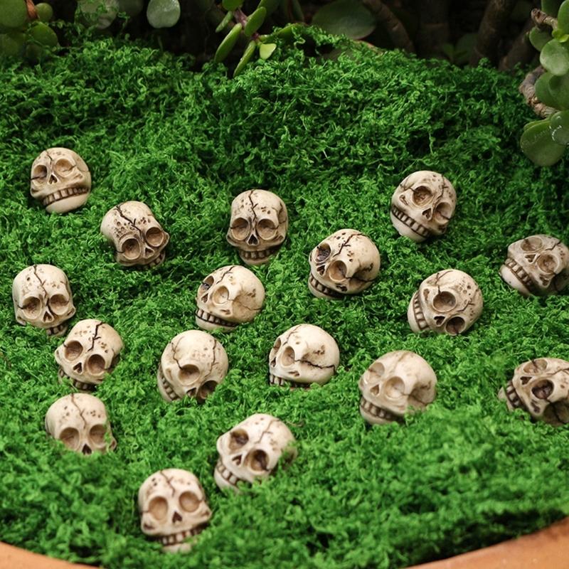 20Pcs Realistic Resin Skull Figures Ideal for Haunted Houses Decorations Home Garden Accents