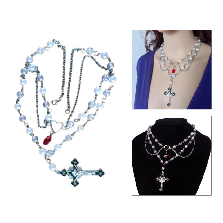 Cross-shape Clavicle Chain Female High-end All-matched Multilayer Necklace