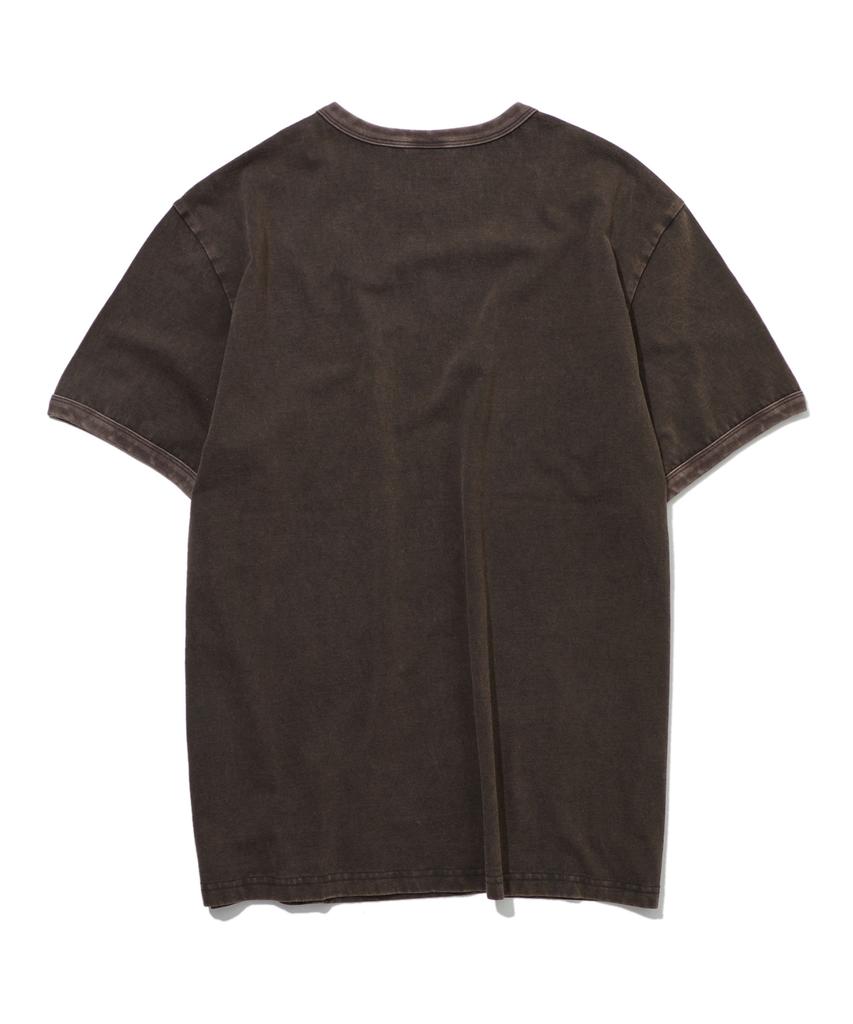PENFIELD Boston Lettering Vintage Graphic Ringer Short Sleeve T-Shirt Brown_Fs2Kt72U