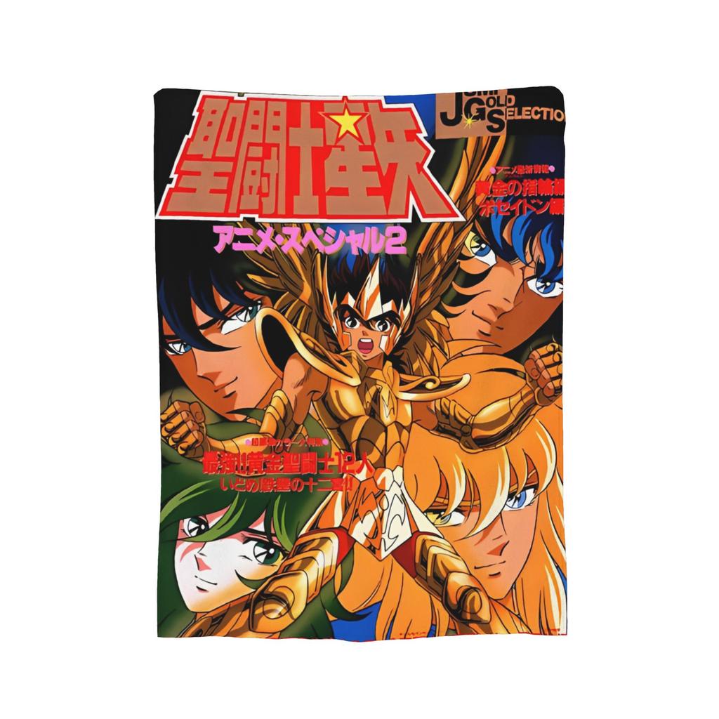 Knights Of The Zodiac Anime Fleece Throw Blanket Saints Seiyas Blankets for Bedding Office Super Warm Bed Rug,