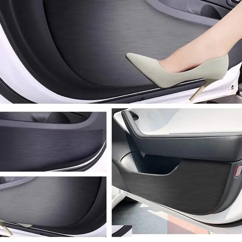 4pcs/Set Car Door Kick Sticker Anti-Dirty Protector Anti-Kick Mat Pad Cushion Cover Styling Accessories for Tesla Model 3