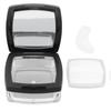 Empty Refillable Powder Case Powder Puff Mirror Spoon Separately Storage Box for Makeup Loose Powder Black