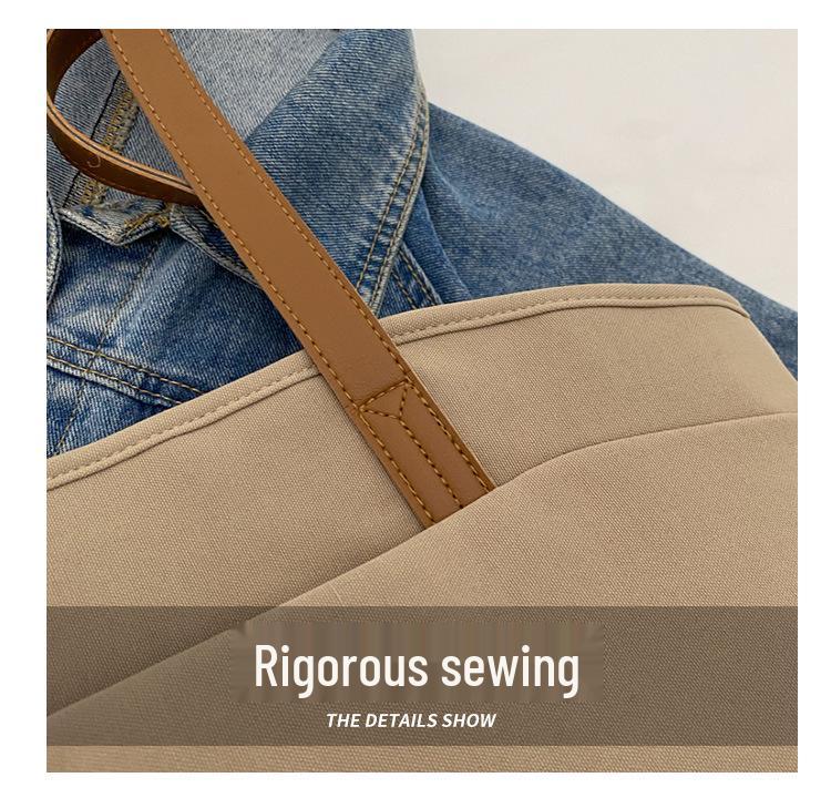 Dámská minimalistická velká taška - Vícekomorová kabelka přes rameno do ruky, Nové letní plátno na dojíždění