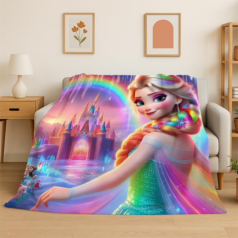 Cartoon Frozen Elsa Anna Prinzessin Mädchen Flanelldecke Weiche Warme Überwurfdecke für Schlafzimmer Wohnzimmer Bett Reise Picknick Kind