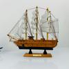 24cm Wooden Sailboat Model Mediterranean Decor