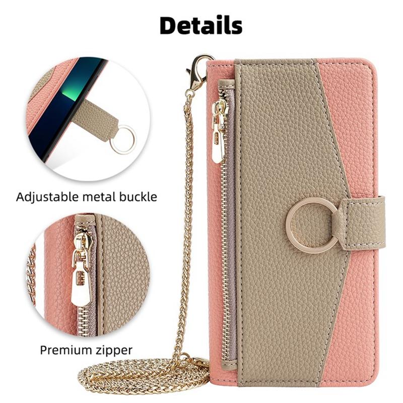 For Samsung Galaxy S23 Ultra Case Zipper Pocket Phone Cover with Shoulder Strap
