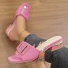 Fashion Women's Summer Comfortable Low Heels Outdoor Wear Slippers Designer Women Square Toe Party Sandals