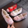 Girls Hanfu Embroidered Shoes for Traditional Dance Performance Children Princess Shoes Fashion Chinese Style Kids Flat Shoes