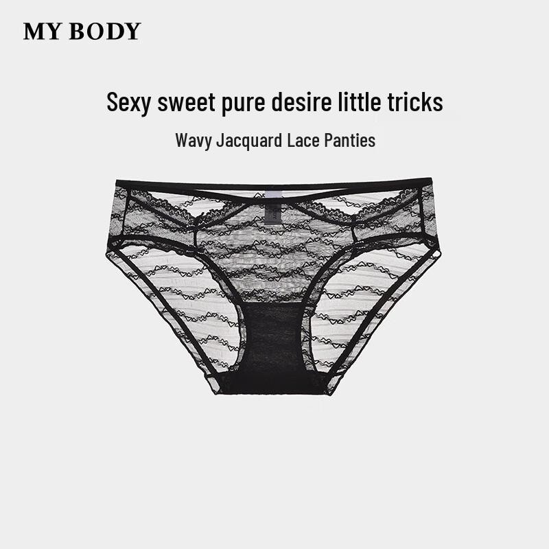 Mybody Damskie Seksowne Koronkowe Figi z Wzorem Fali