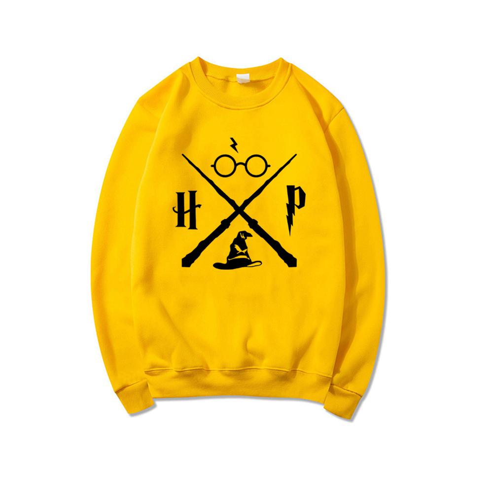 Wizard Hat Sweatshirt Wizard Wand Hoodie HP Pullovers Long Sleeve Unisex Graphic Hoodies Magic School Sweatshirts Streetwear Top