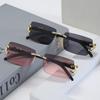 1 Stück Modische Damen Herren Sonnenbrille Rahmenlos Rechteckig Personalisierte Sonnenbrille für den Alltag Vintage Sonnenbrille