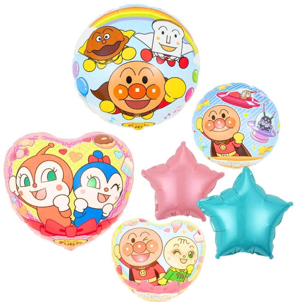 BALLOON DAYS Go 45cm Character UFO Includes 1 Bonus Birthday Star for and Boys of Round Heart Let's Anpanman! Balloons, Balloons, Balloon!