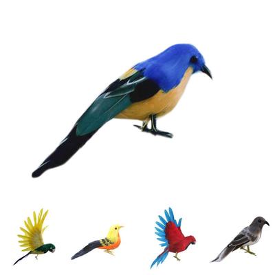 Realistic Bird Decoration Polyethylene Feathered Figurine for Christmas Party and Halloween Home Decor