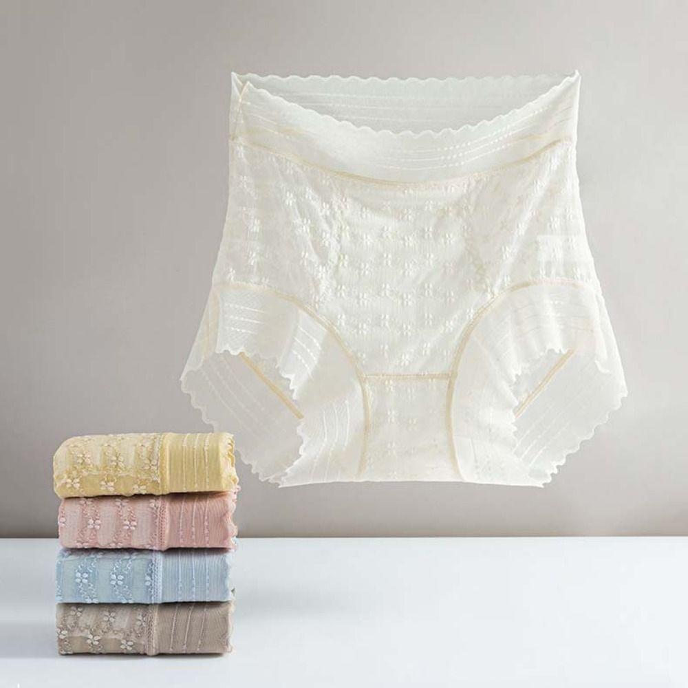 Hollow Out Lace Flower Briefs Ultra-thin Panties for Women Elastic Lace Mesh Panties  Lady