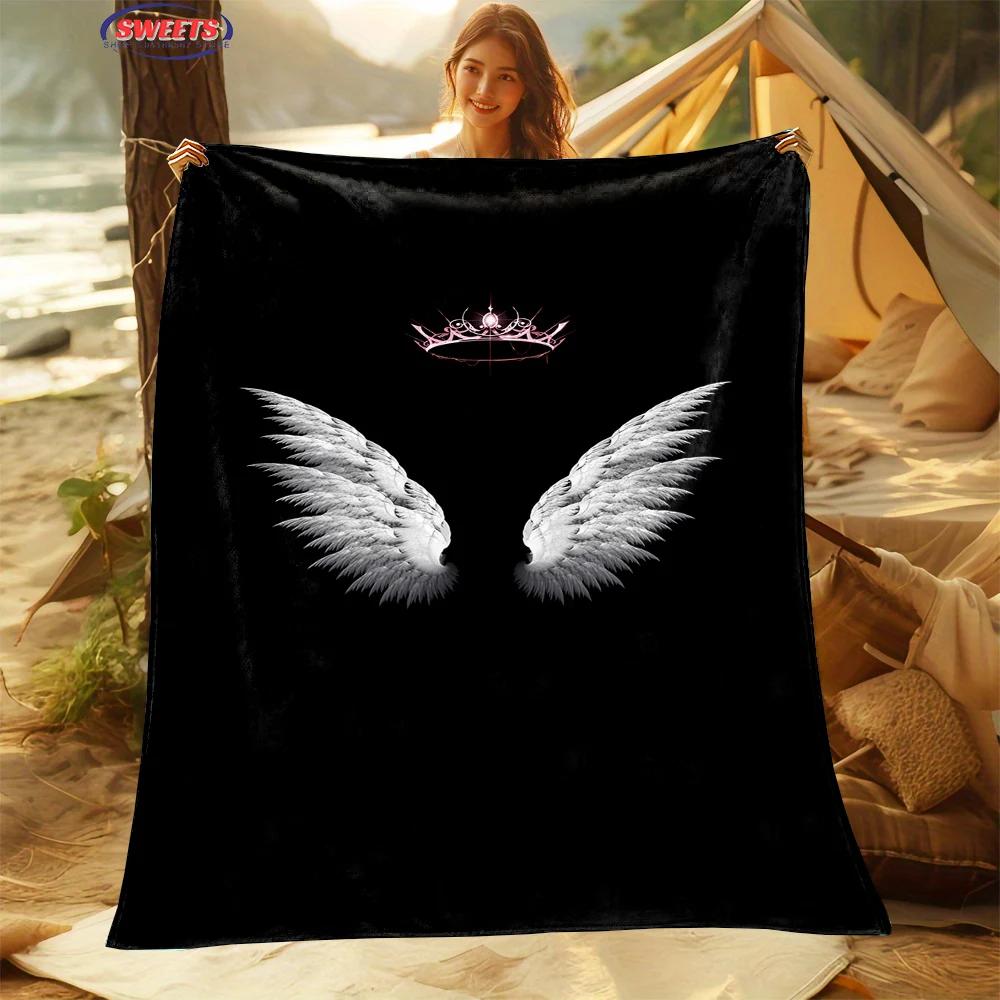 New Arrival! Angel Wings Theme Soft Blanket for Bed Bedroom Sofa Picnic,Warm Throw Blanket for Cover Outdoor Leisure Nap Office