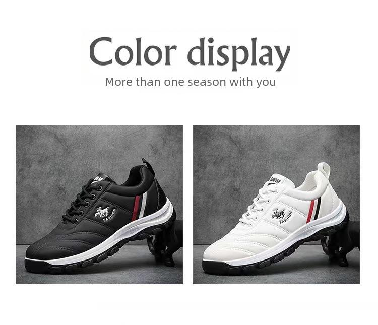Men's Trendy Casual Sports Shoes - 2025 Autumn/Winter Korean Style White Running Shoes for Students