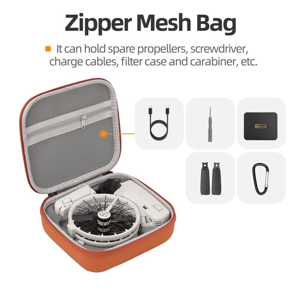 Carrying Case for DJI Flip, Portable Travel Storage Bag for DJI Flip Drone Accessories (Orange)