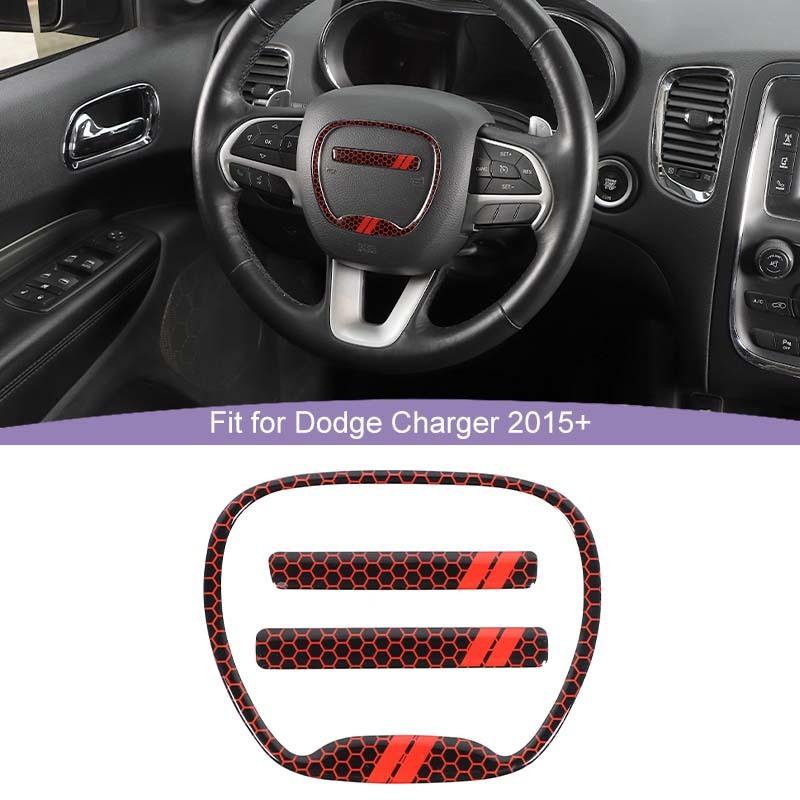Steering Wheel Decoration Protective Cover For Dodge Charger For Challenger 2015 Up For Dodge Durango 2014 Up  Interior Accessories