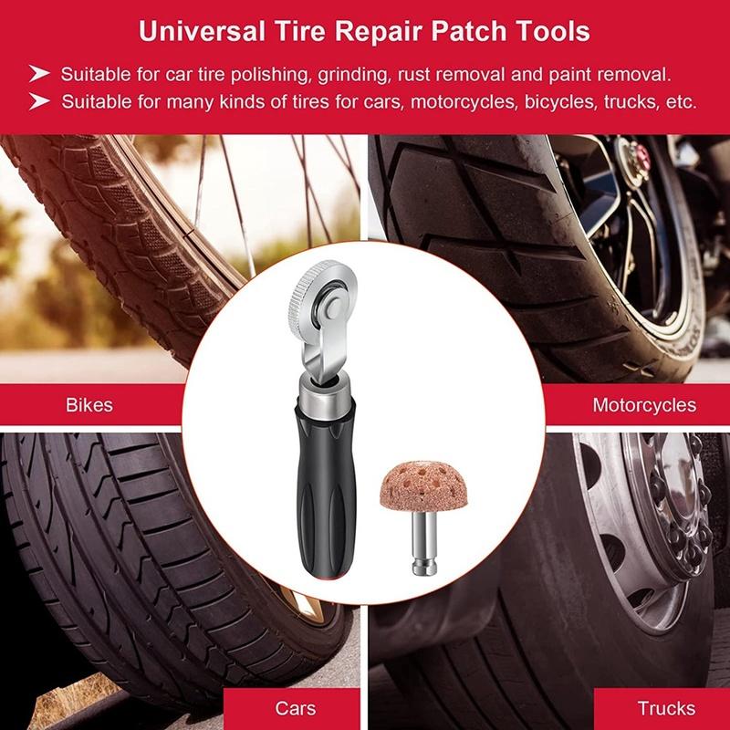 1 Set Tire Repair Patch Tools Kit Tire Patch Roller With Tire Wheel Repair Grinding Head Buffing Wheel (42 Mm)