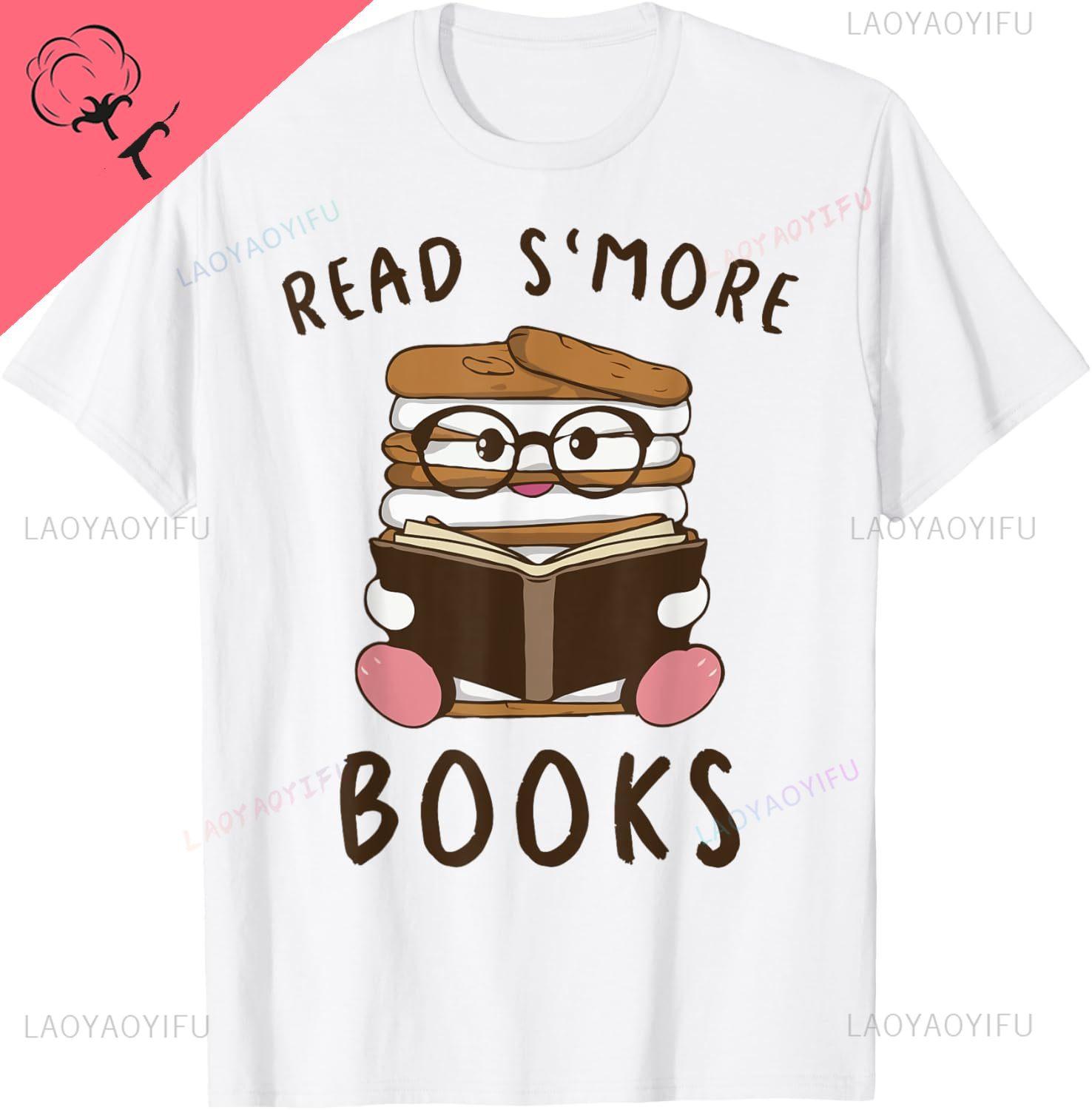 

Read Smore Books Camping Reading Books Lover Camper TShirt Cotton Mens Clothing Print on Demand Graphic T Shirts Camiseta 4XL