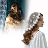 Trendy Wedding Round Hairscarf Ethnic Church Hair Veil Fashion Evening Party Headwear  For Female