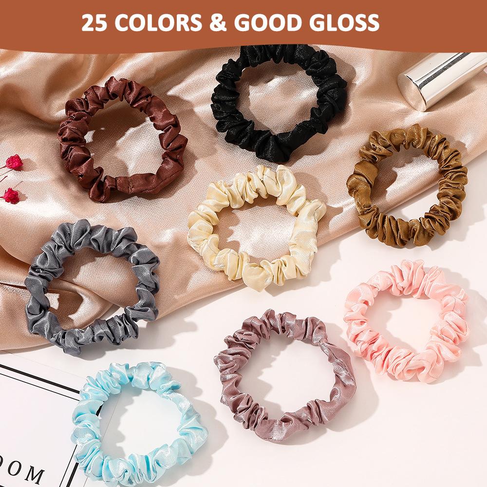 Fashion 3PCS/Set Satin Silky Scrunchies Hair Rope Luxury Solid Color Elastic Hair Bands Women Hair Accessories Headwear