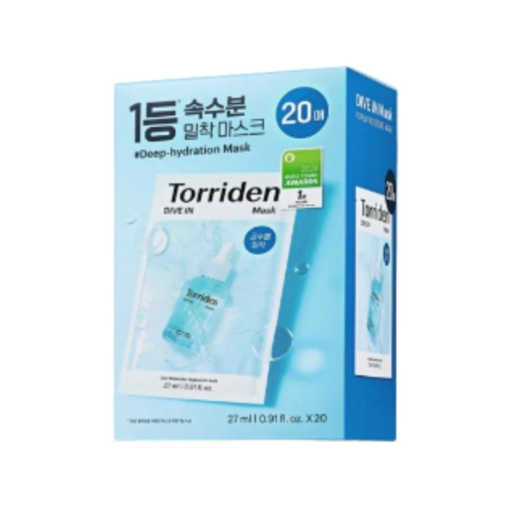 Torriden Hyaluronic Acid Dive‑In Mask 20 Sheets Hydrating Face Mask