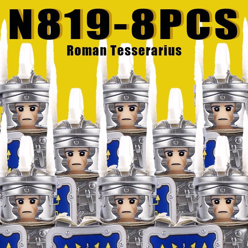 Medieval Military Rome Knights Building Blocks Castle Army Warrior Soldier Figures Crossbowman Shield Sword Legion Bricks Toys