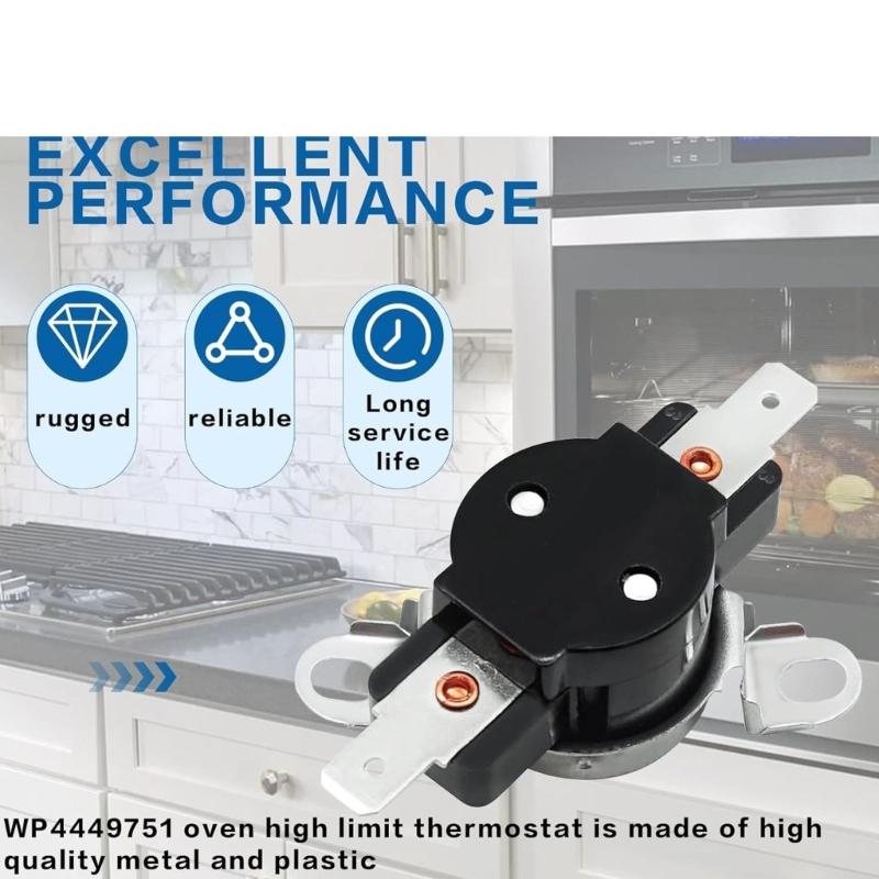 WP4449751 Range Oven Limit Thermostat Replacement Oven Range High Limit Switches Repalce Part Ensures Cooking Reliability