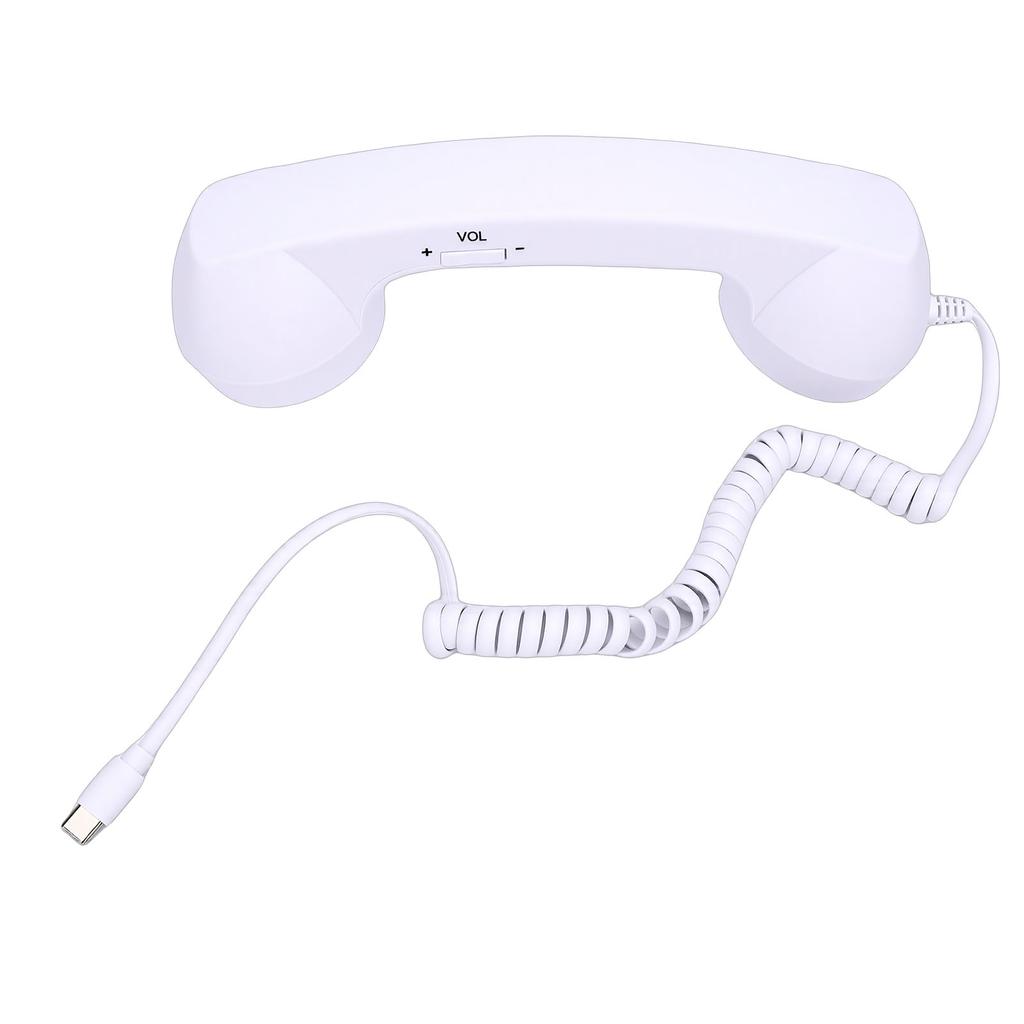 Retro Phone Handset Type C Wired Telephone Handset Handheld Receiver with Mic and Speaker for Conference Call