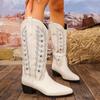 New Popular Retro Embroidered Western Cowgirl Boots Women's Autumn Winter Large Size Rough Heel Knight Boot Over Knee Long Boots