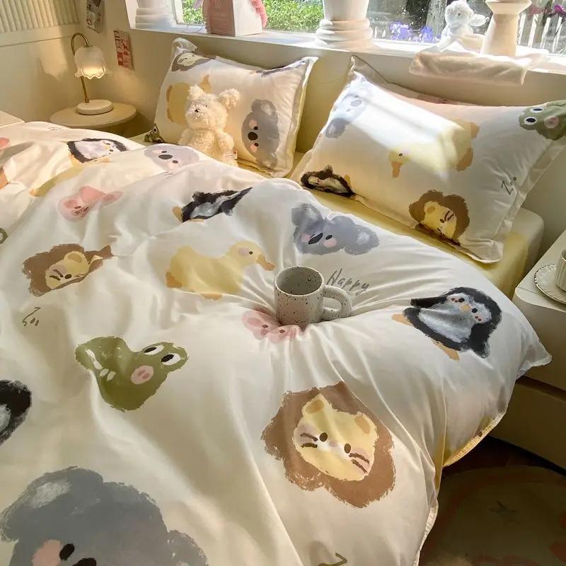 Summer Bedding Set Ins Twin Queen Duvet Cover Flat Sheet Pillowcase No Filler Girl Boys Hotel Home Bed Linens