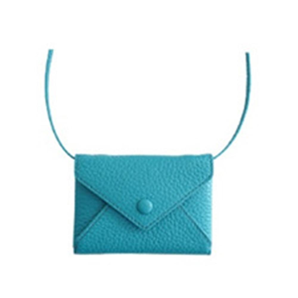 

New PU Leather Shoulder Bag Solid Color Multifunctional Crossbody Bag Durable Coin Purse синий
