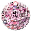 60-Piece Pink Halloween Waterproof Sticker Set for Planners, Water Bottles, and Computers