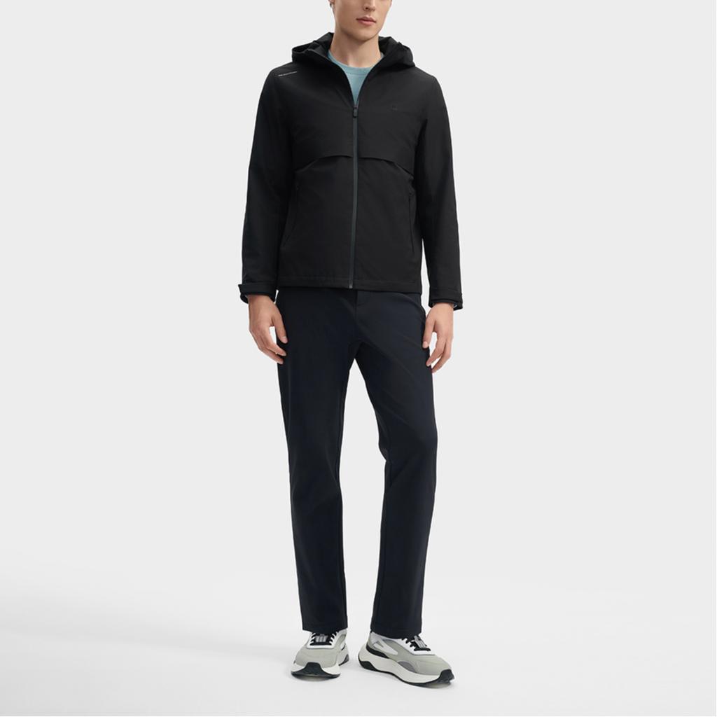 Fila White Series Fashion Casual Hooded Woven Jacket Men Jackets Black F11M443704F-BK