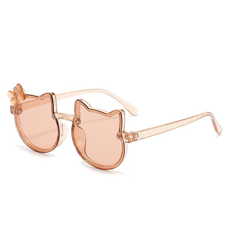 

Летние милые градиентные солнцезащитные очки для девочек для улицы с защитой от УФ-лучей, кошачьи ушки, бантик, солнцезащитные очки, детские мультяшные очки