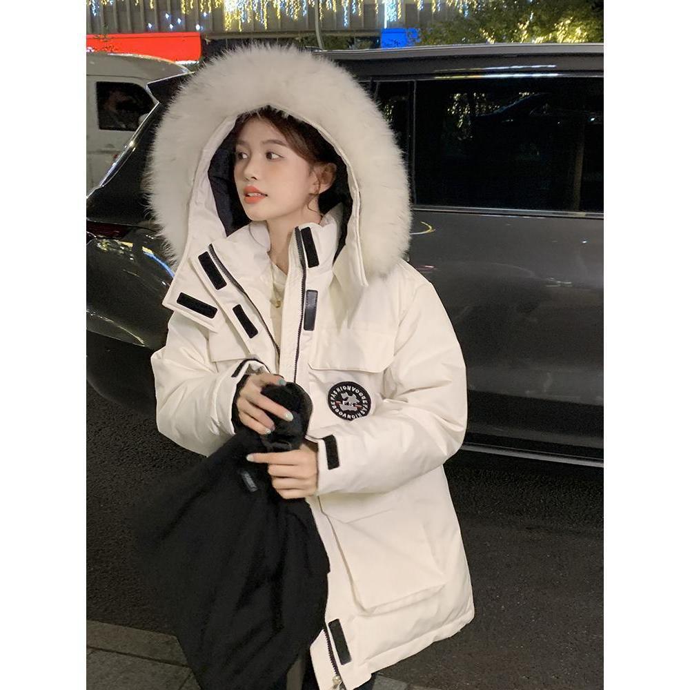 New Winter Workwear Down Cotton Coat Women's Fur Collar Cotton Coat Korean Style Thickened Cotton Jacket