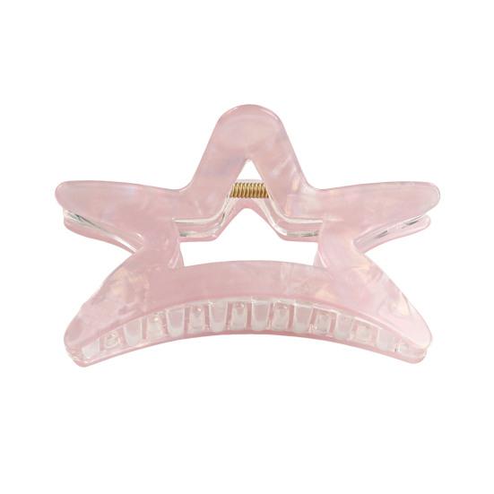 Hair Claw Hollow Five-Pointed Star Shape Hair Clip Medium Size Back Head Shark Hair Claw Anti-slip Teeth Strong Grip Hair