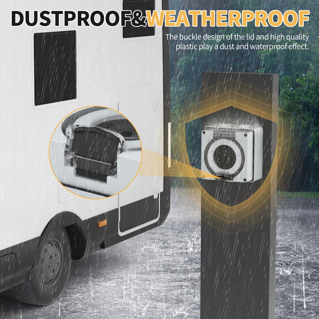 DaierTek 50 Amp RV Steckdose 125/250V NEMA 14-50R RV Steckdose Wetterfestes Elektrisches Stromanschlussfeld für RV Wohnmobil Anhänge