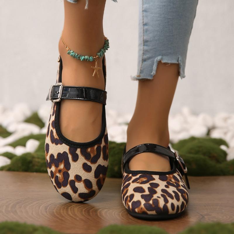 Fashion Flats Women Ballet Dance Shoes Leopard Fashion Loafers Shoes Summer Woman Sandals 2025 Designer Mary Jane New  Mujer