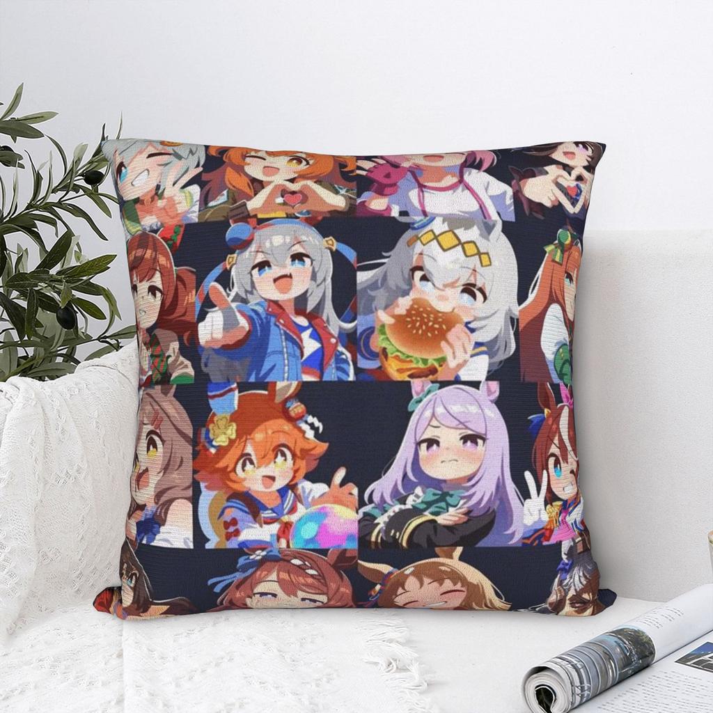 Haru Urara Pillow Case Umamusume Comfy Pillow Cover Novelty Cushion Cover For Living Room Bed Chair